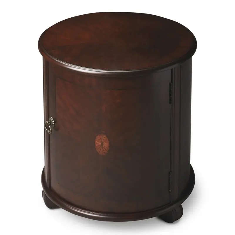 Dark Brown Round End Table By Homeroots