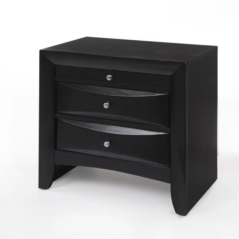 Dark Brown Three Drawer Nightstand By Homeroots