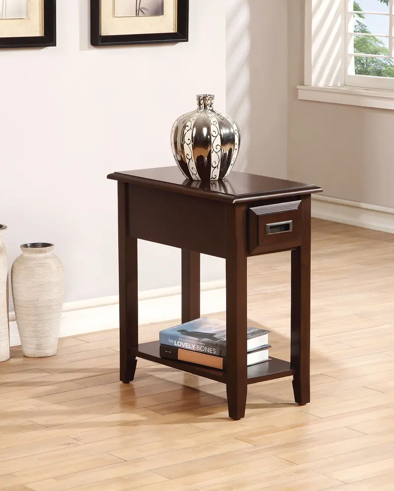 Dark Cherry Wooden Side Table By Homeroots
