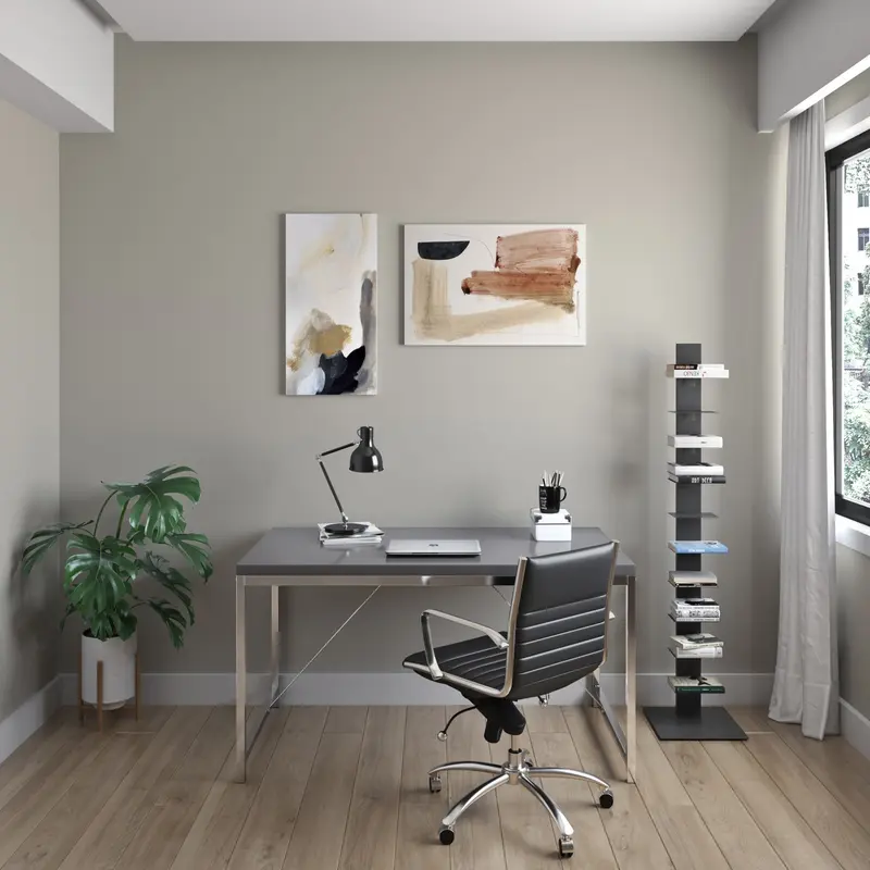 Dark Gray Metal Ten Shelf Modern Tower Bookcase By Homeroots