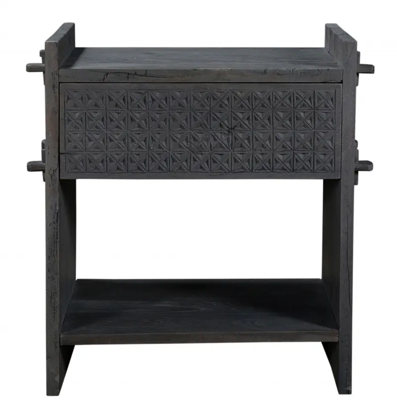Dark Gray One Drawer Nightstand By Homeroots