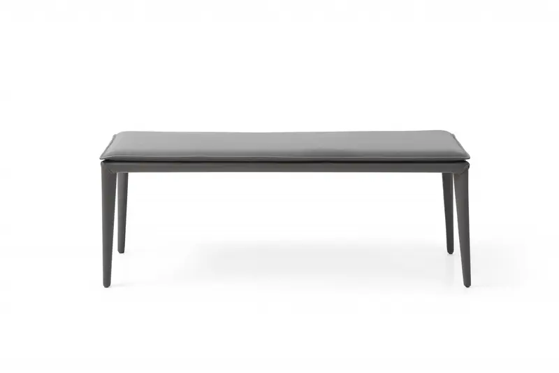 Dark Grey FauLeather Bench By Homeroots