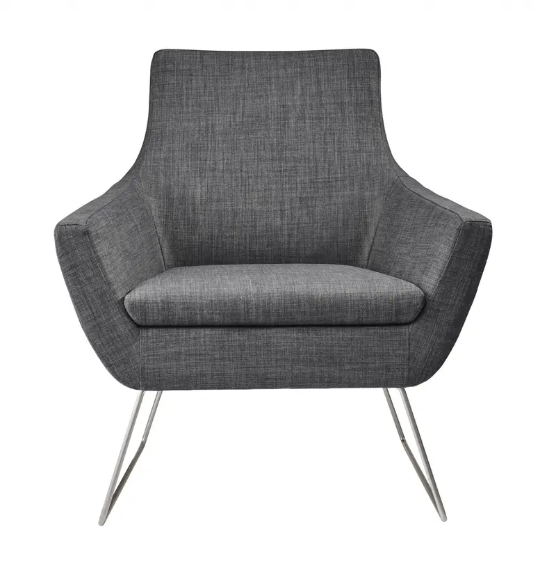 Dark Grey Upholstered Armchair By Homeroots
