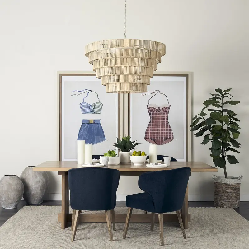 Dark Navy And Black Mid Century Wingback Dining Chair By Homeroots