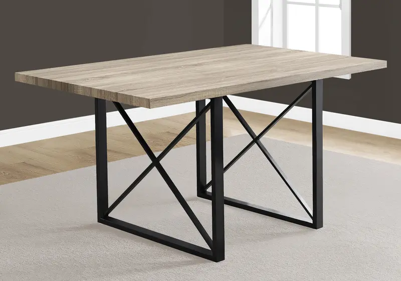 Dark Taupe Black Hollowcore Particle Board Metal Dining Table By Homeroots