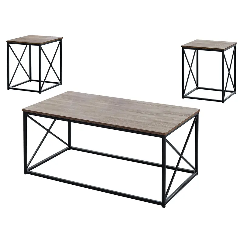 Dark Taupe Black Metal Table Set - 3Pcs Set By Homeroots - 366086