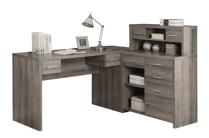 Dark Taupe Particle Board Hollow Core Computer Desk By Homeroots - 333475