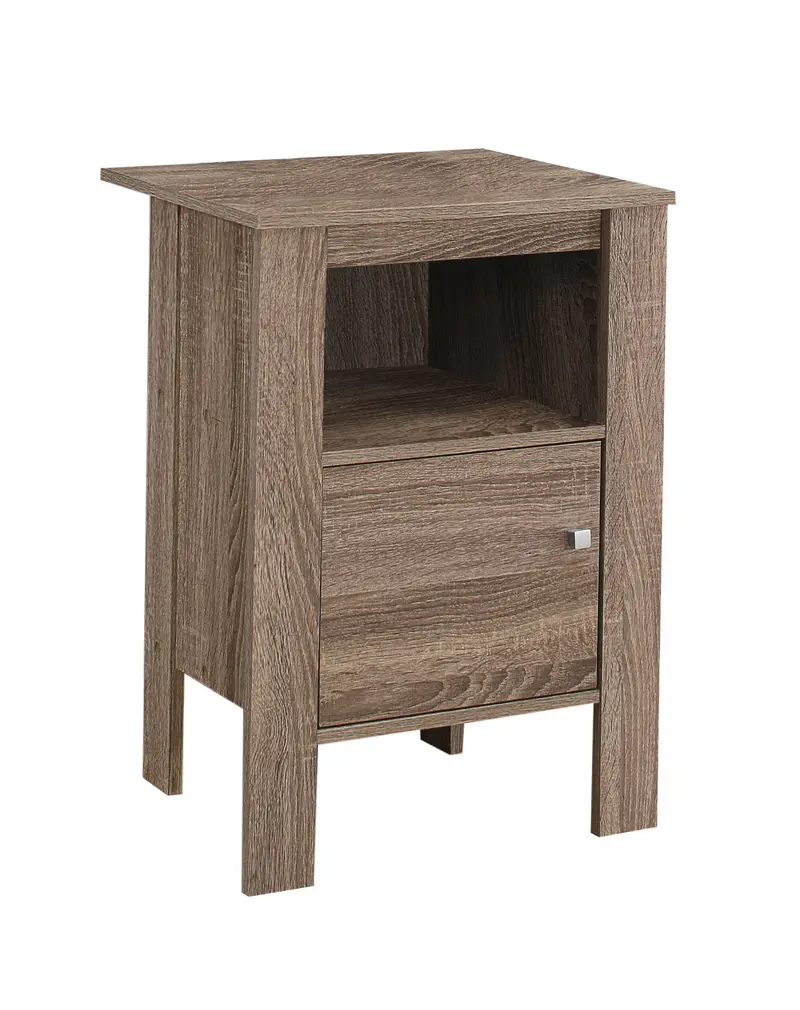 Dark Taupe Particle Board Storage Accent Table By Homeroots