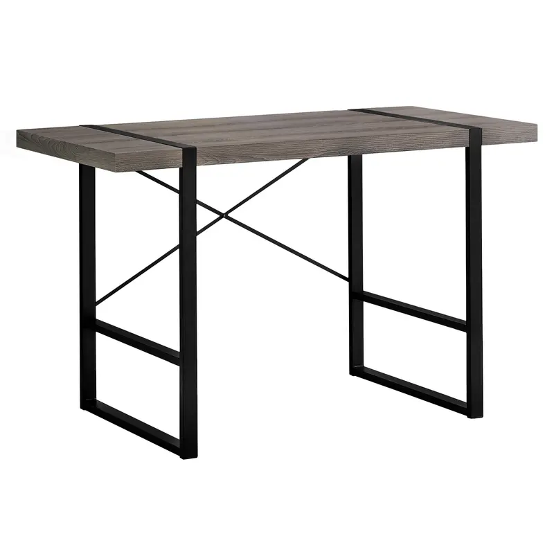 Dark TaupeBlack Metal Computer Desk By Homeroots