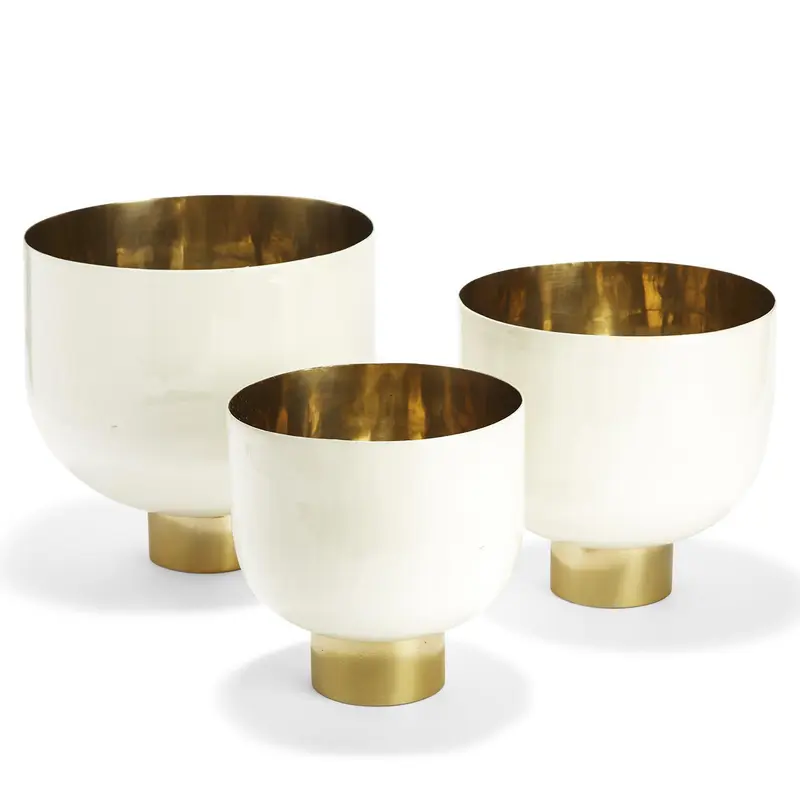 Dec. White Bowls W/Gold Base Set Of 6 By Tozai Home