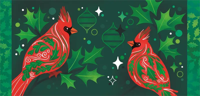 Decorated Cardinal Sassafras Switch Mat