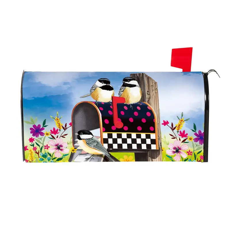 Delivery Chickadees Mailbox Cover