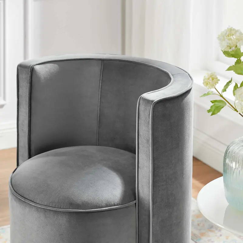 Della Performance Velvet Fabric Swivel Chair By Modway - EEI-6222