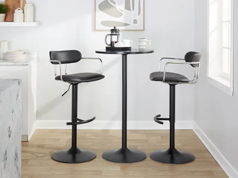 Demi Adjustable Barstool - Set of 2 By LumiSource - BS-DEMIPU-RT2 BKCHRBK2