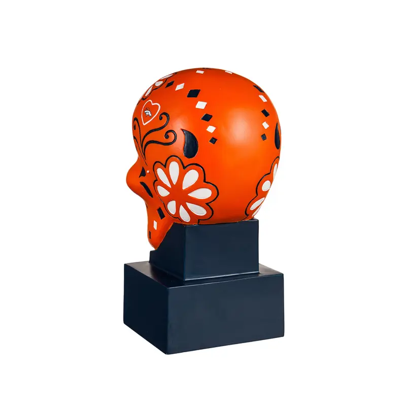 Denver Broncos, Sugar Skull Statue, Orange