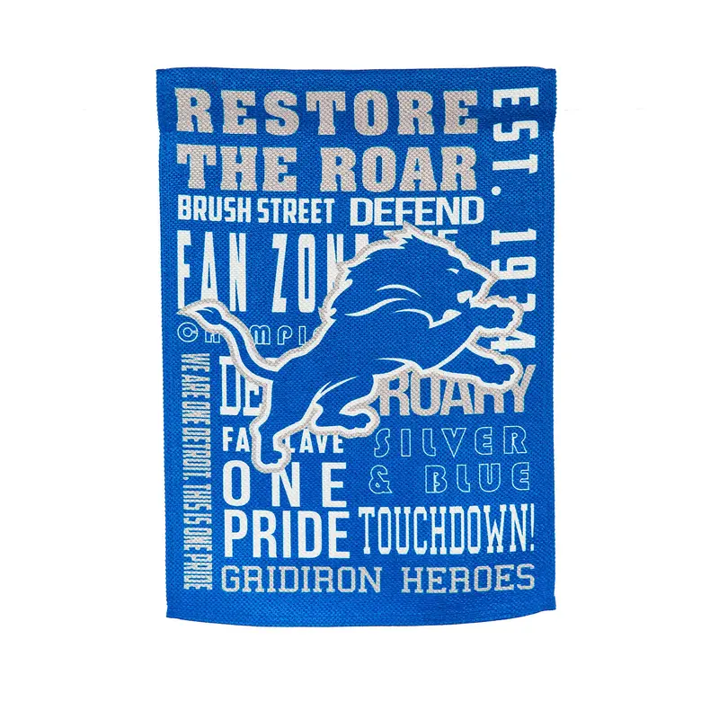 Detroit Lions Embossed Suede Garden Flag