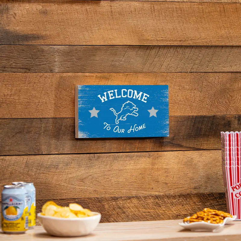 Detroit Lions Wood Wall Sign, 6x11