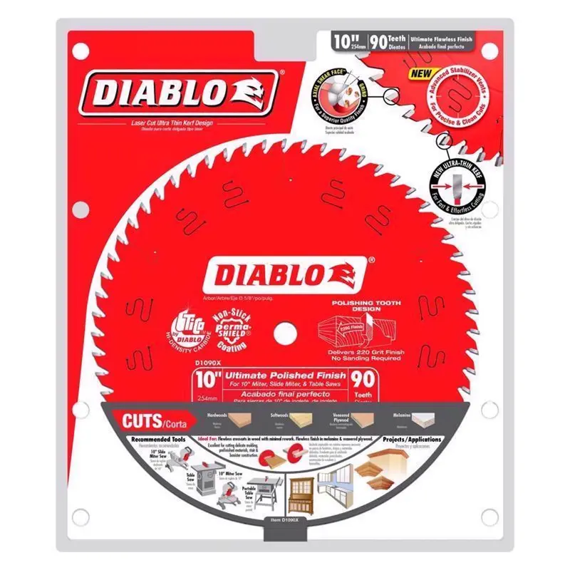 Diablo 10 in. D X 5/8 in. TiCo Hi-Density Carbide Circular Saw Blade 90 teeth 1 pk - Open Box