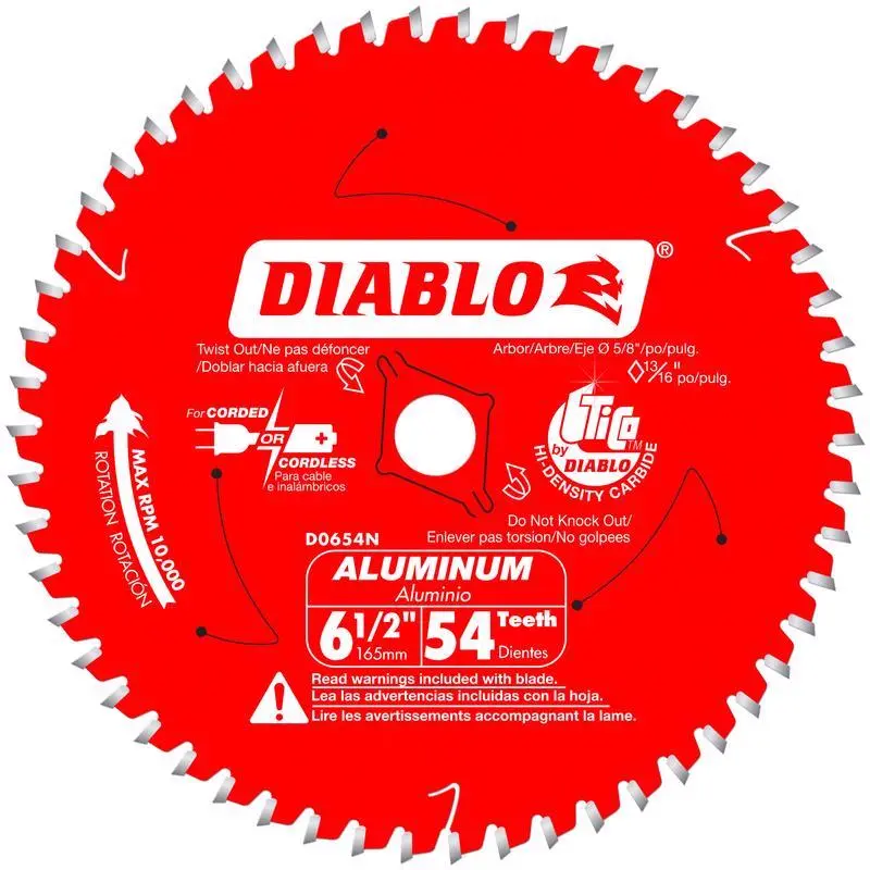 Diablo 6-1/2 in. Dia. x 5/8 in. Carbide Circular Saw Blade 54 teeth 1 pk - Open Box