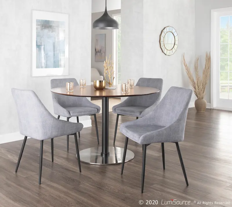 Diana Corduroy Chair - Set of 2 By LumiSource - CH-DIANA COR BKGY2