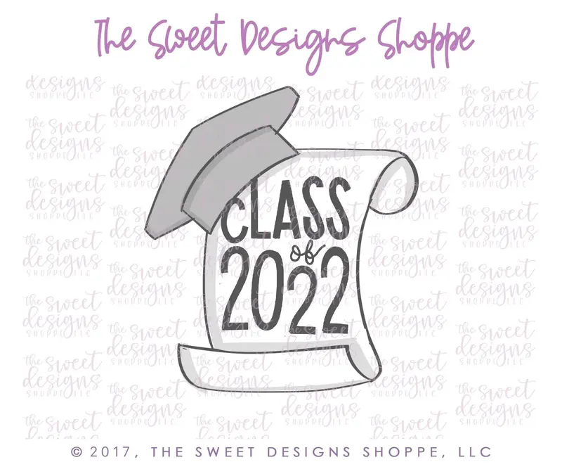 Diploma With Graduation Cap V2 - Cookie Cutter