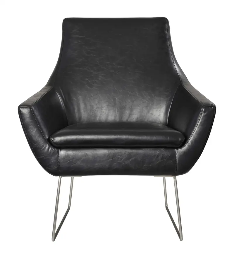 Distressed Black Faux Leather Armchair By Homeroots