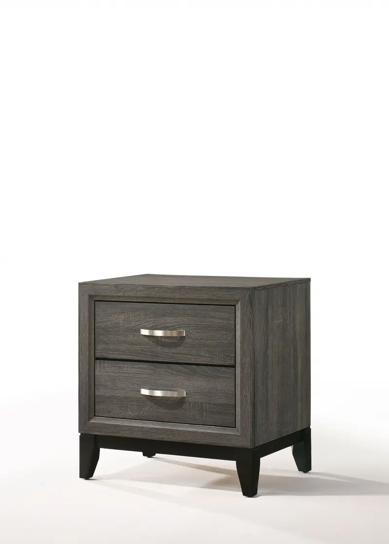 Distressed Gray Nightstand By Homeroots