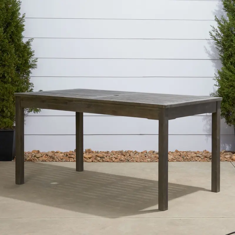Distressed Grey Dining Table with Straight Legs By Homeroots