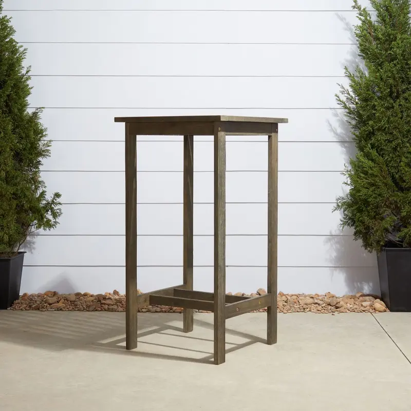 Distressed Grey Square Bar Table By Homeroots