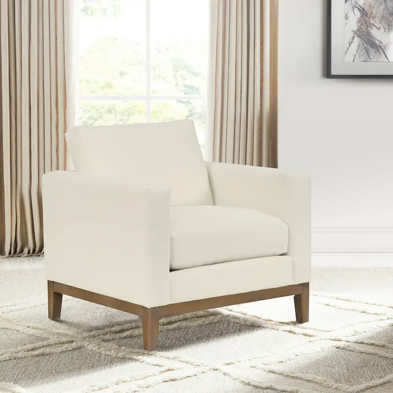 Donna 35" Upholstered Accent Chair in Sugar By Armen Living