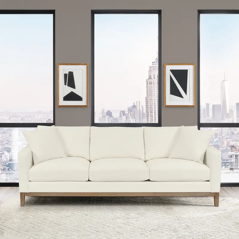 Donna 93" Upholstered Sofa in Sugar By Armen Living