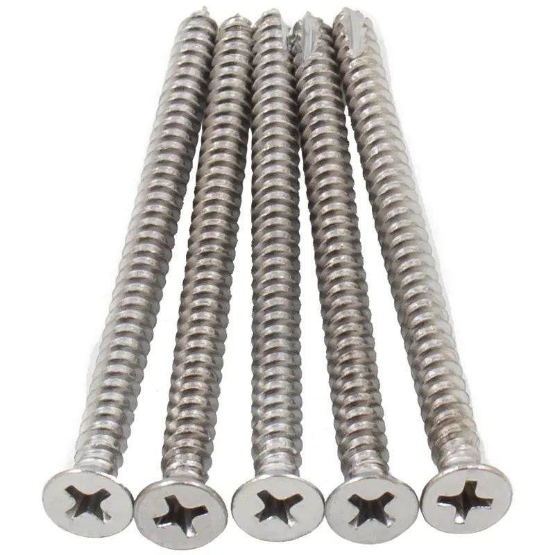 Door Hinge Screws, #9 x 2-3/4", 100-Pack, Polished Chrome by Stone Harbor Hardware