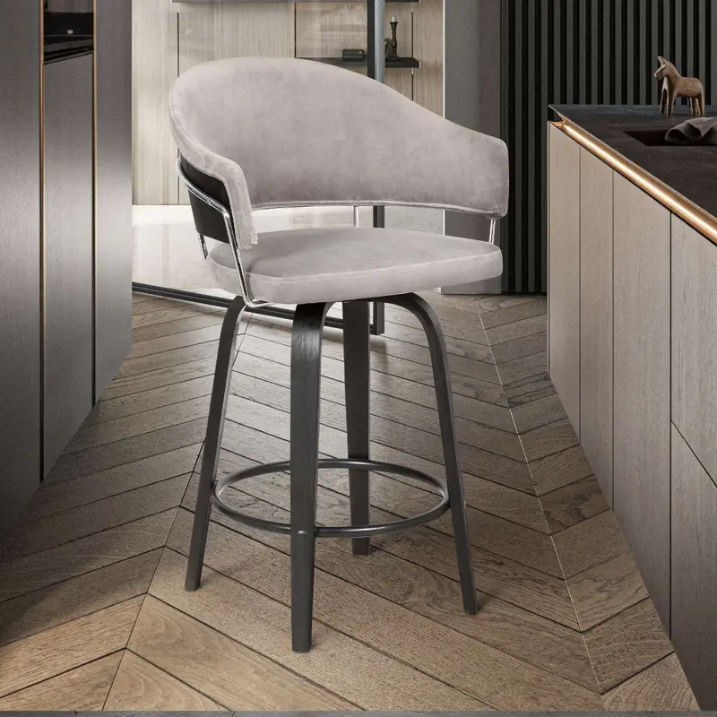 Doral 26" Barstool Black Brushed Wood By Armen Living