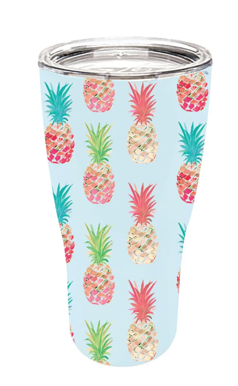 Double Wall Stainless Steel Cup, 17 OZ., Pineapple Party,3ssh7081