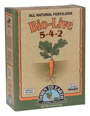 Down To Earth Bio-Live Natural Fertilizer 5-4-2 with Myco OMRI (DTE)