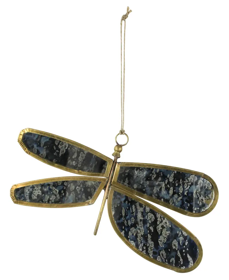Dragonfly, Leaded Glass Set Of 2 By HomArt
