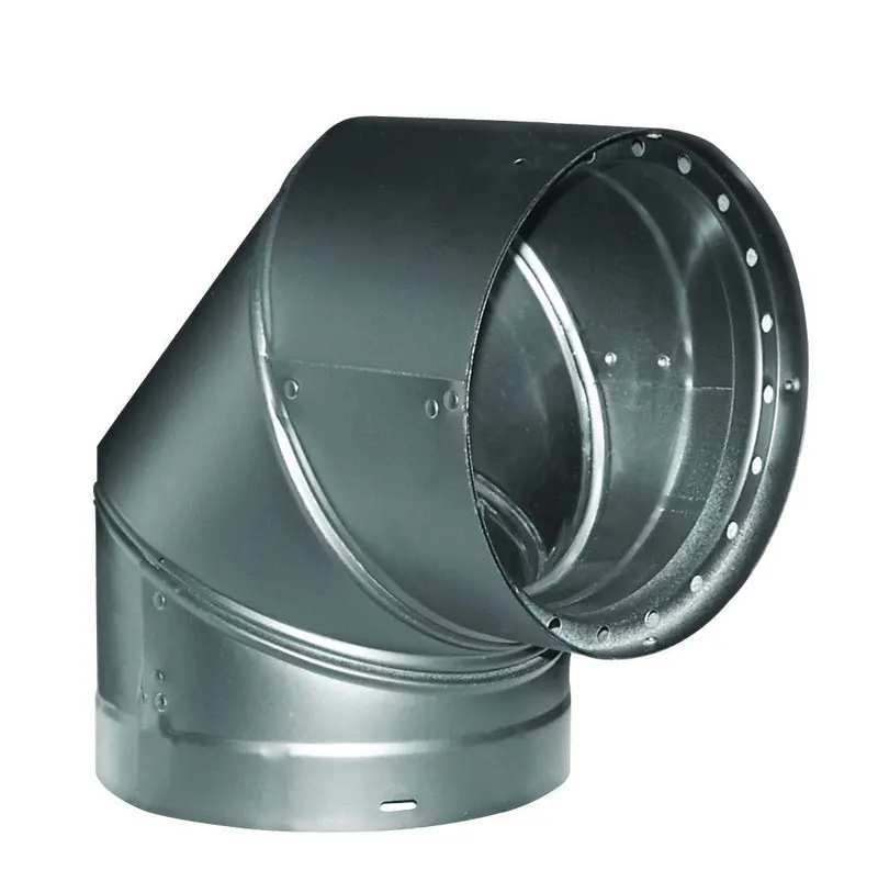 DuraVent DVL 6 in. D X 6 in. D 90 deg Galvanized Steel Double Wall Elbow - Open Box