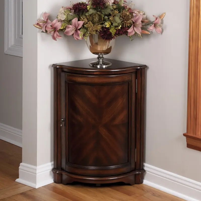 Durham Plantation Cherry Corner Cabinet By Homeroots - 389715