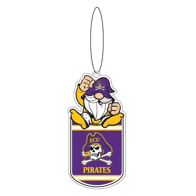 East Carolina University Gift Tag Ornament, Gnome Fan