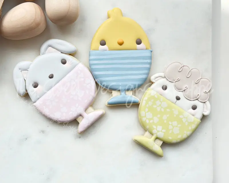 Easter Eggs in a Cup Cookie Cutters Set - Set of 3 - Cookie Cutters