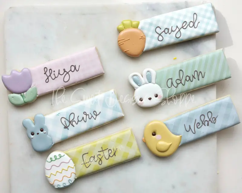 Easter Name Tags Set - Set of 6 Cookie Cutters