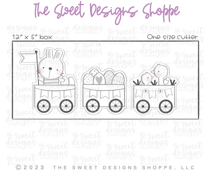 Easter Wagons Set - Cookie Cutters - Set of 3