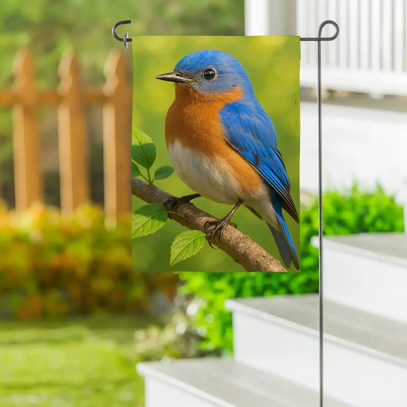 Eastern Blue Bird Suede Garden Flag