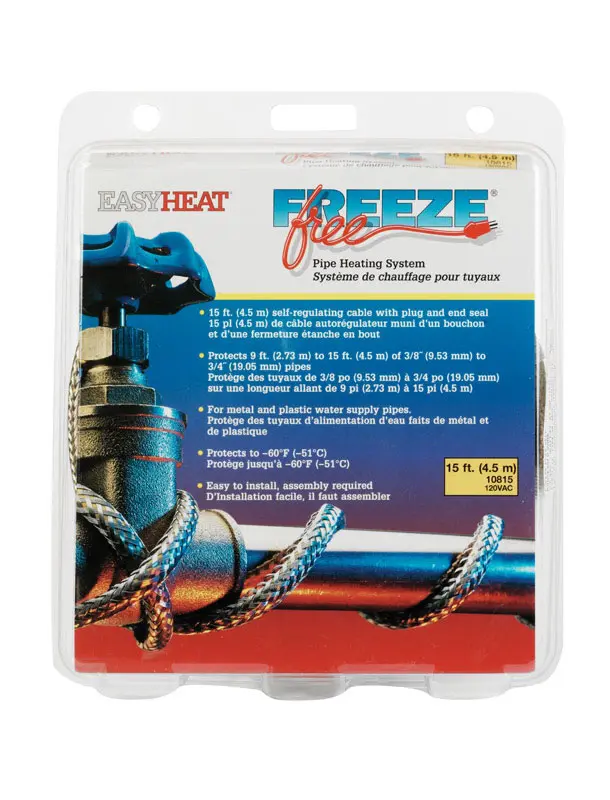 Easy Heat Freeze Free 15 ft. L Self Regulating Heating Cable For Water Pipe - Deal of The Week