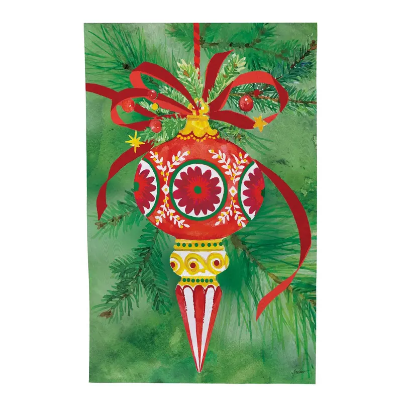 Elegant Red Ornament Moire Flag House
