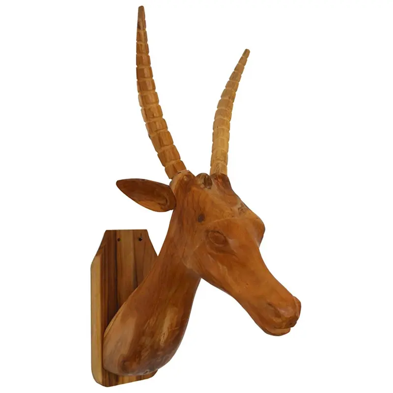 Elk Head Traditional Teak Root Wall Décor By Homeroots