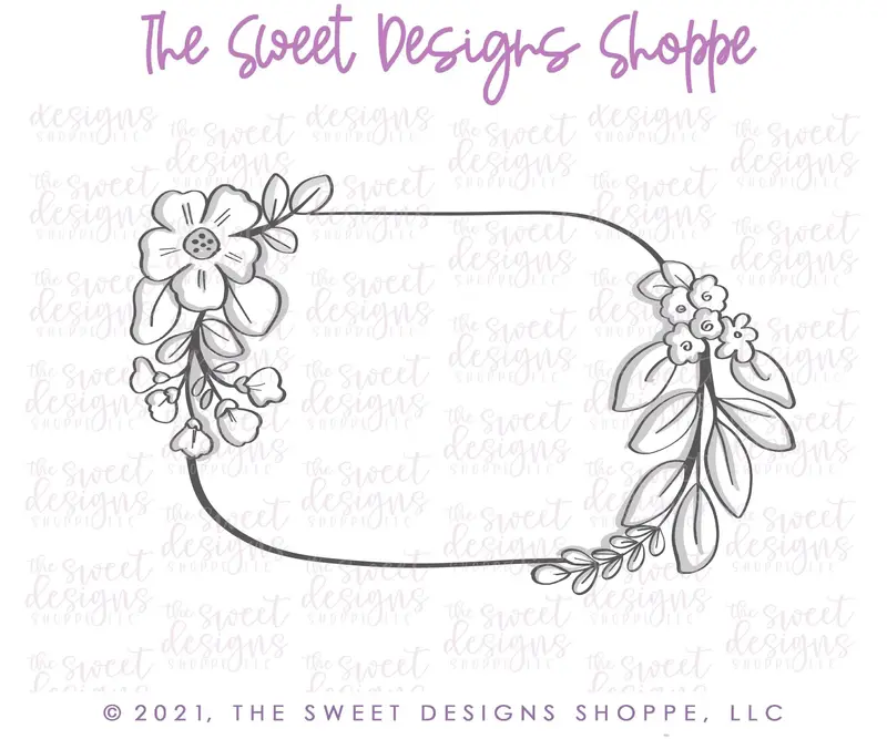 Elongated Floral Plaque - Cookie Cutter