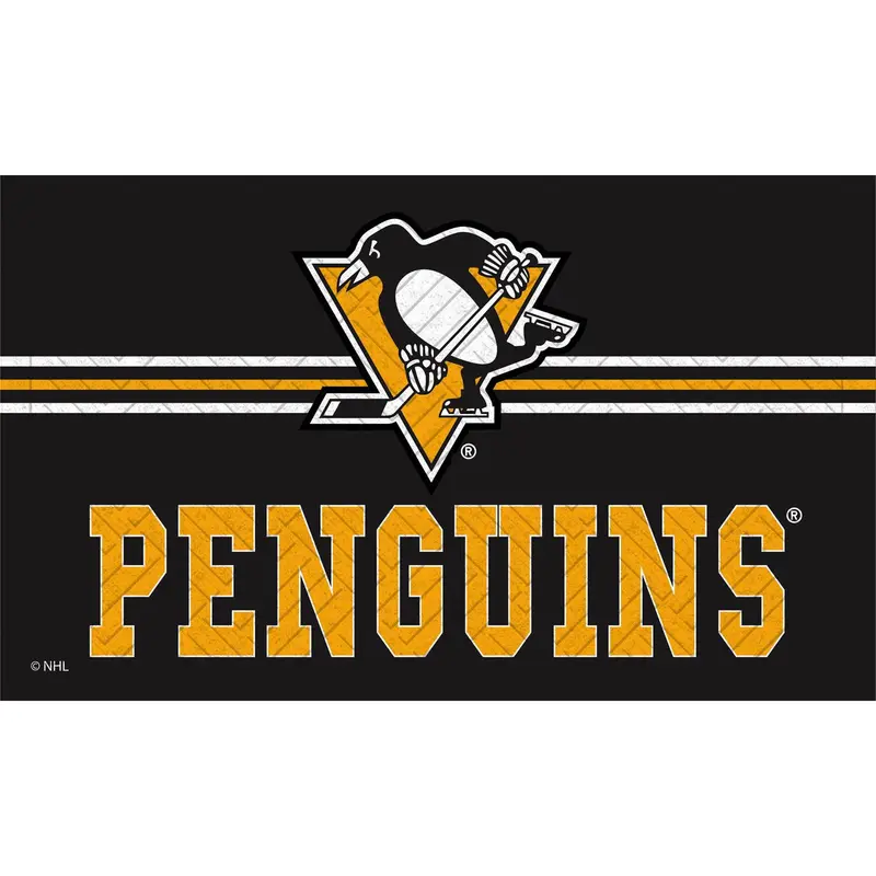 Embossed Mat, Cross Hatch, Pittsburgh Penguins