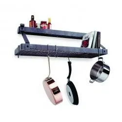 Enclume Premier Deep Bookshelf Wall Pot Rack, Stainless Steel