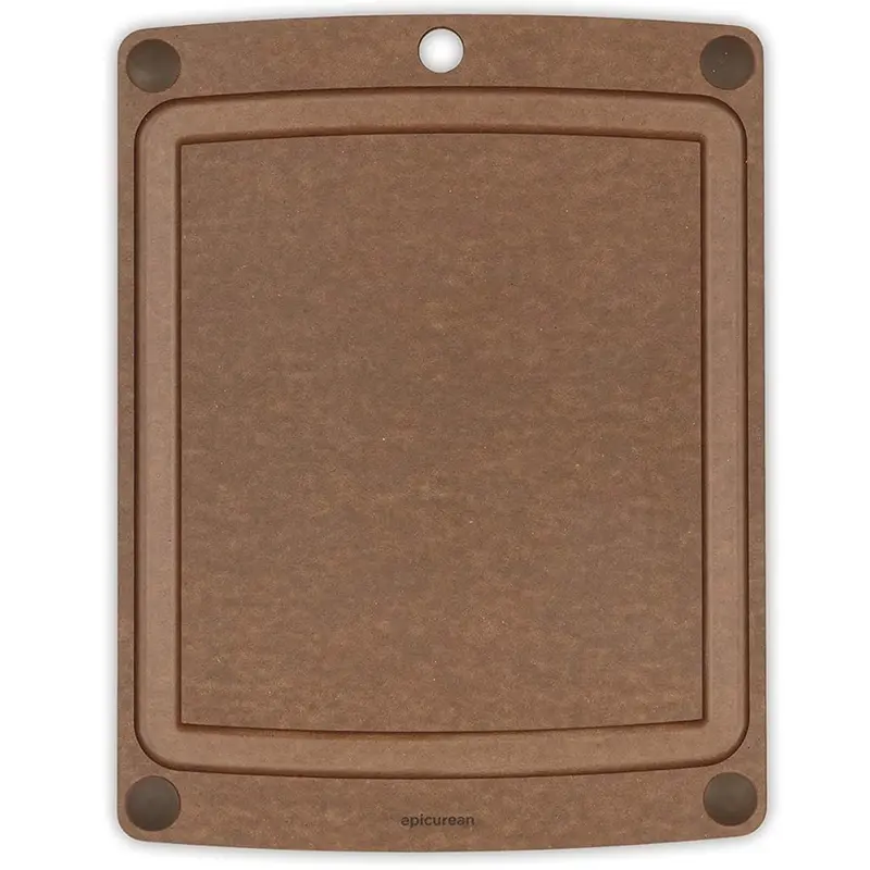 Epicurean All-In- One Cutting Board with Non-Slip Feet and Juice Groove, 14.5-Inch x 11.25-Inch, Nutmeg/Brown